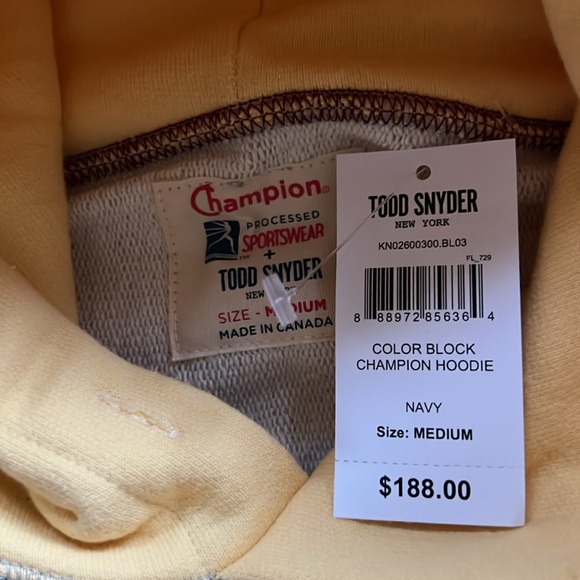 Todd Snyder Terry Color Block Champion Hoodie Men’s size Medium - Picture 8 of 11